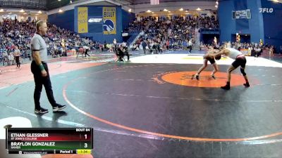 138 lbs Prelim - Ethan Glessner, St John`s College vs Braylon Gonzalez, Xavier