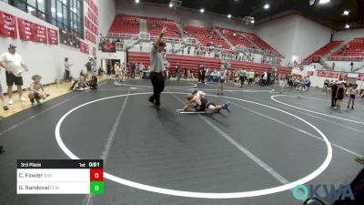 80-86 lbs 3rd Place - Colby Fowler, Ada Youth Wrestling vs Graham Sandoval, Ponca City Wildcat Wrestling