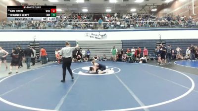 110 lbs Cons. Round 1 - Warner Watt, Lil Mavs Wrestling vs Leo Patin, Warhawk Wrestling Club