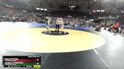 Girls 3A/4A 115 Quarterfinal - Isabella Montoya, Timberline (Girls) vs Malia Ottow, Snohomish (Girls)