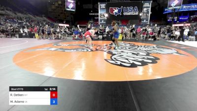 190 lbs Cons 16 #1 - Rebecca Oetken, WY vs Mahalia Adams, VA