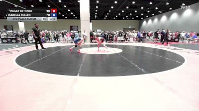 100 lbs 3rd Place Match - Hailey Estrada, Wichita Training Center vs Isabella Cullen, Purler Wrestling Academy