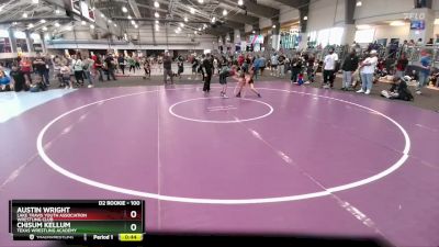 100 lbs Semifinal - Austin Wright, Lake Travis Youth Association Wrestling Club vs Chisum Kellum, Texas Wrestling Academy