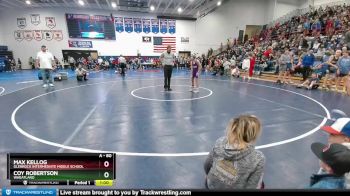 80 lbs Champ. Round 1 - Coy Robertson, Wheatland vs Max Kellog, Glenrock Intermediate Middle School