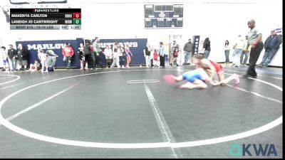 70-78 lbs Rr Rnd 1 - Makenya Carlton, Duncan Demon Wrestling vs Laneigh Jo Cartwright, Midwest City Bombers Youth Wrestling Club