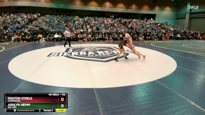 110 lbs Quarterfinal - Ashlyn Hemm, Del Oro vs Paxton Steele, Harrisburg