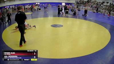 92 lbs Semifinal - Ryker Alba, All-phase vs Kol Pedersen, Rock Of Redmond Wrestling