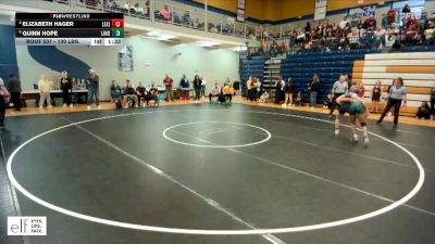 130 lbs. Champ. Round 3 - Quinn Hope, Lindbergh vs Elizabeth Hager, Lexington