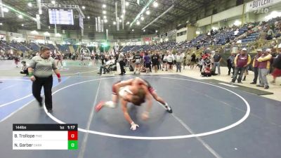 144 lbs Quarterfinal - Brogan Trollope, Pikes Peak Warriors vs Nic Garber, Carrington Pitcrew