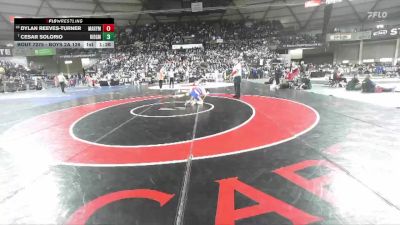 Boys 2A 126 lbs Champ. Round 2 - Cesar Solorio, Ridgefield vs Dylan Reeves-Turner, Marysville Pilchuck