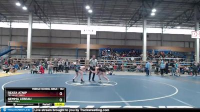 132 lbs Quarterfinal - Gemma LeBeau, Eagle Girls vs Reata Atnip, Tri-Valley Girls