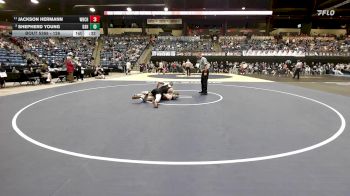 126 lbs 5th Place Match - Jackson Hermann, Wichita-Bishop Carroll HS vs Shepherd Young, De Soto HS