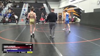 Junior-1 lbs Round 1 - Owen Korsmo, Cresco Youth Wrestling Club vs Easton Sonberg, OSAGE