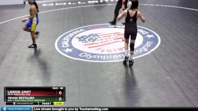 88 lbs Round 1 - Tevon Restauro, Will C Wood High School Wrestling vs Landon Jundt, Delta Wrestling Club