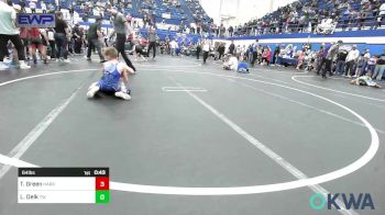 64 lbs Quarterfinal - Tanion Green, Harrah Little League Wrestling vs Louden Delk, Tuttle Wrestling