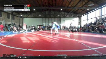 155 lbs Quarterfinal - Gage Pope, Claremore Wrestling Club vs Ryder Bayer, Broken Arrow Wrestling Club