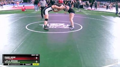 Girls-170 lbs Cons. Round 2 - Paige Heise, Chesaning HS vs Layla Simons, Southgate Anderson HS