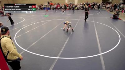 8U - K Champ. Round 1 - Haakon Huber, Wayzata Youth Wrestling vs Mason Borowske, White Bear Lake Wrestling