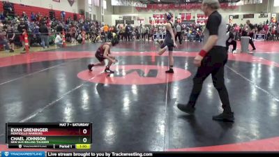 90 lbs Cons. Round 3 - Evan Greninger, Monticello Warriors vs Chael Johnson, New Ulm Rolling Thunder