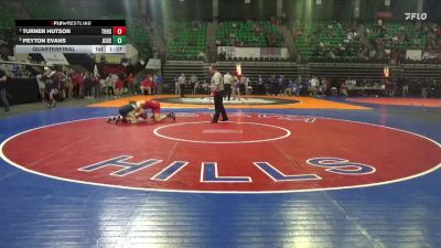 7A 144 lbs Quarterfinal - Turner Hutson, Thompson HS vs Peyton Evans, James Clemens HS