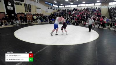285 lbs Semifinal - Anthony Albanese, Fairfield Warde vs Luc Abbatemarco, Hall