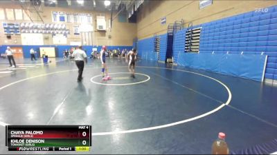 100lbs Cons. Round 6 - Khloe Denison, Tonasket (Girls) vs Chaya Palomo, Sprague (Girls)