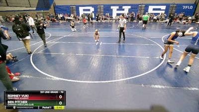 70 lbs Quarterfinal - Romney Vuki, Team Pride Academy vs Ben Pitcher, Charger Wrestling Club