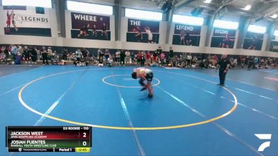 110 lbs Semifinal - Jackson West, Apex Grappling Academy vs Josiah Fuentes, Randall Youth Wrestling Club