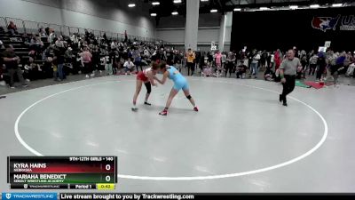 140 lbs Cons. Round 6 - Kyra Hains, Nebraska vs Mariaha Benedict, Sebolt Wrestling Academy