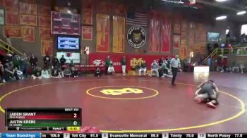 152 lbs 3rd Place Match - Justin Krebs, St. Xavier vs Jaden Grant, New Albany