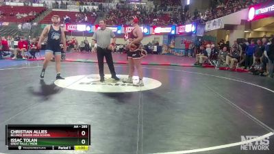 AA - 285 lbs Cons. Round 2 - Issac Tolan, Great Falls / MSDB vs Christian Allies, Billings Senior High School