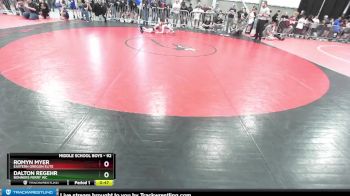 92 lbs Champ. Round 2 - Romyn Myer, Eastern Oregon Elite vs Dalton Regehr, Bonners Ferry WC