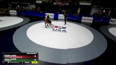 165 lbs Cons. Round 4 - Noah Adame, California vs Cesar Lopez, Youngblood Wrestling Club
