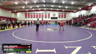 197 lbs 1st Place Match - Angel Cervantes, Bakersfield College vs Cesar Ubico, Utah Tech University