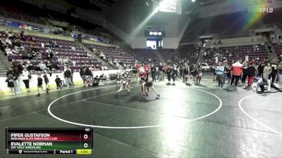 74-77 lbs Quarterfinal - Piper Gustafson, Badlands Elite Wrestling Club vs Evalette Norman, Cry Wolf Wrestling