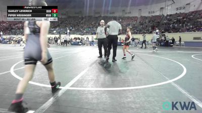 75 lbs Quarterfinal - Oakley Leverich, Cushing vs Piper Weisinger, Wyandotte Youth Wrestling