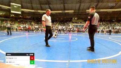 58 lbs Round Of 32 - Bo Davis, Threestyle vs Maxton Gill, Hawks WC Lincoln