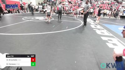 67 lbs Quarterfinal - Ahnna Grzymala, Checotah Matcats vs Brighton Horawa, Verdigris Youth Wrestling