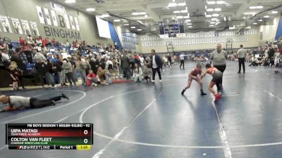 92 lbs Quarterfinal - Colton Van Fleet, Charger Wrestling Club vs Uipa Matagi, Team Pride Academy