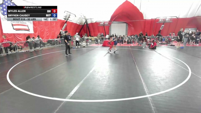 Matpac 92 lbs Cons. Semis - Myles Allen, Super D Wrestling vs Bryken Causey ...