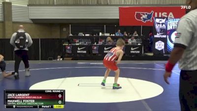 82 lbs Cons. Round 4 - Maxwell Foster, Central Kentucky Wrestling Club vs Jace Largent, South Dearborn Wrestling Club