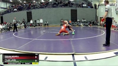 150 lbs Quarterfinals (8 Team) - Tyler Lavin, Indianapolis Cathedral vs Teigan Newell, Crown Point