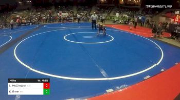 40 lbs Quarterfinal - Lane McClintock, Iowa Elite WC vs Kross Greer, Salina WC