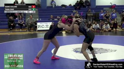 132 lbs Round 1 (4 Team) - Tiana Diaz, Passaic Co Tech-Voc vs Sadie Collins, Vernon Township