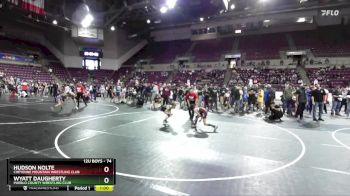 74 lbs Cons. Round 3 - Hudson Nolte, Cheyenne Mountain Wrestling Club vs Wyatt Daugherty, Pueblo County Wrestling Club