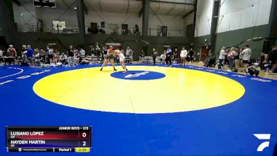 215 lbs Quarterfinal - Lusiano Lopez, OR vs Hayden Martin, AK