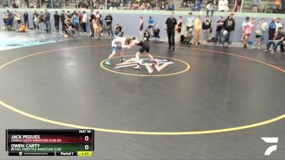 86 lbs Round 3 - Jack Pegues, Juneau Youth Wrestling Club Inc. vs Owen Carty, Bethel Freestyle Wrestling Club