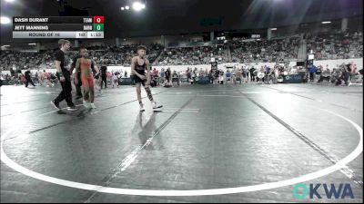 85 lbs Round Of 16 - Dash Durant, Team Tulsa Wrestling Club vs Jett Manning, Barnsdall Youth Wrestling
