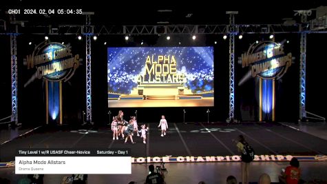 Alpha Mode Allstars - Drama Queens [2024 Tiny Level 1 w/R USASF Cheer-Novice Saturday - Day 1] 2024 Winner's Choice Championships - Ft. Lauderdale