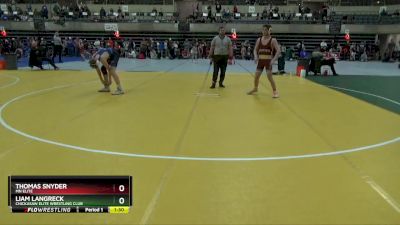 155 lbs Round 4 - Thomas Snyder, Mn Elite vs Liam Langreck, Chickasaw Elite Wrestling Club